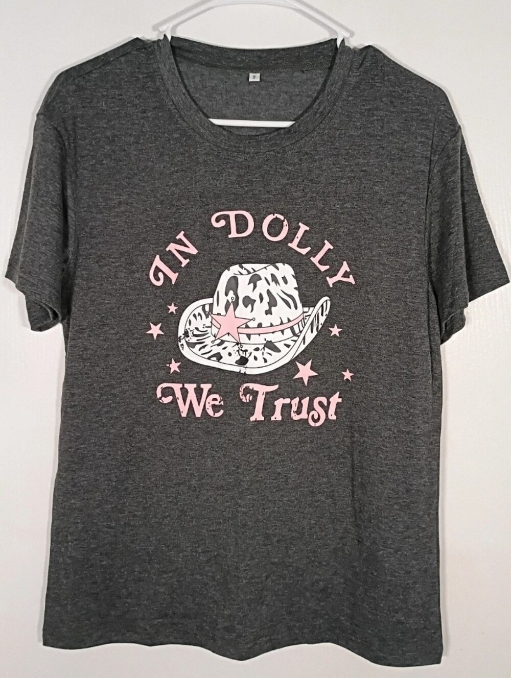 In Dolly We Trust Graphic Tee Small Western Cowgirl T-Shirt Unisex